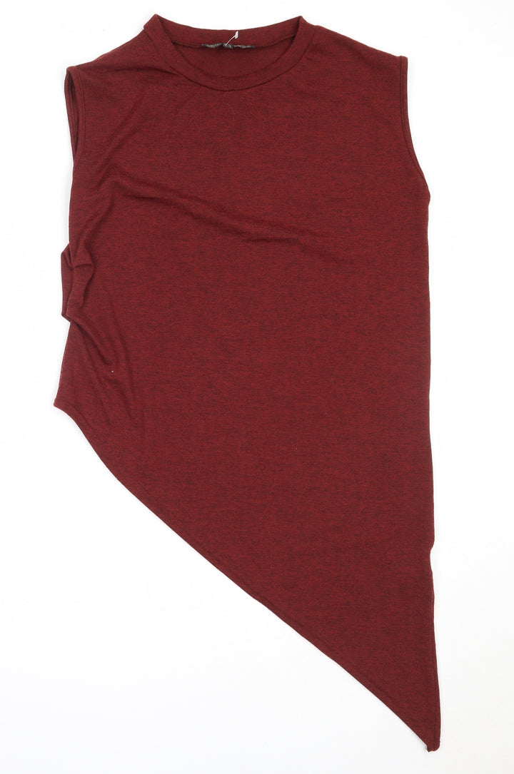 QED London Womens Red Polyester Basic T-Shirt Size 12 Round Neck