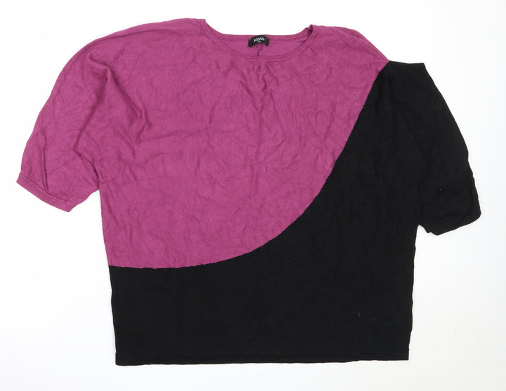 Klass Womens Purple Round Neck Viscose Pullover Jumper Size 2XL