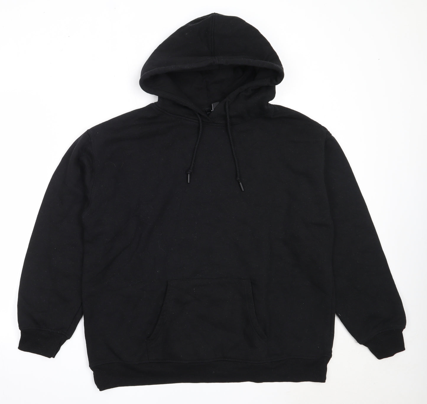 New Look Womens Black  Cotton Pullover Hoodie Size L