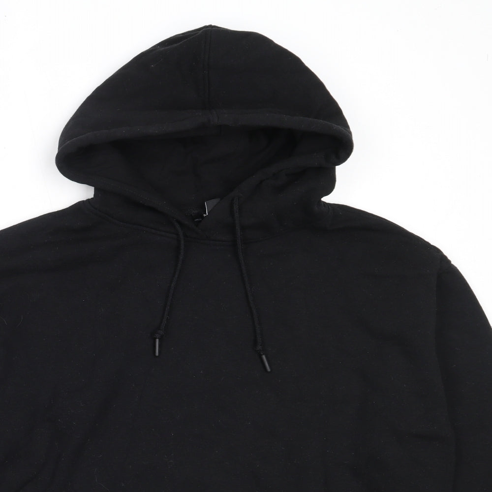 New Look Womens Black  Cotton Pullover Hoodie Size L