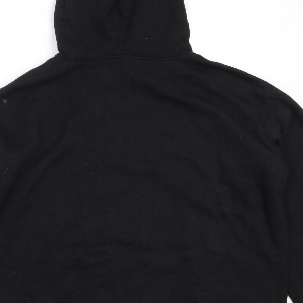 New Look Womens Black  Cotton Pullover Hoodie Size L