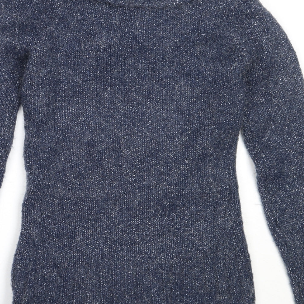 New Look Womens Blue Roll Neck  Acrylic Pullover Jumper Size 12