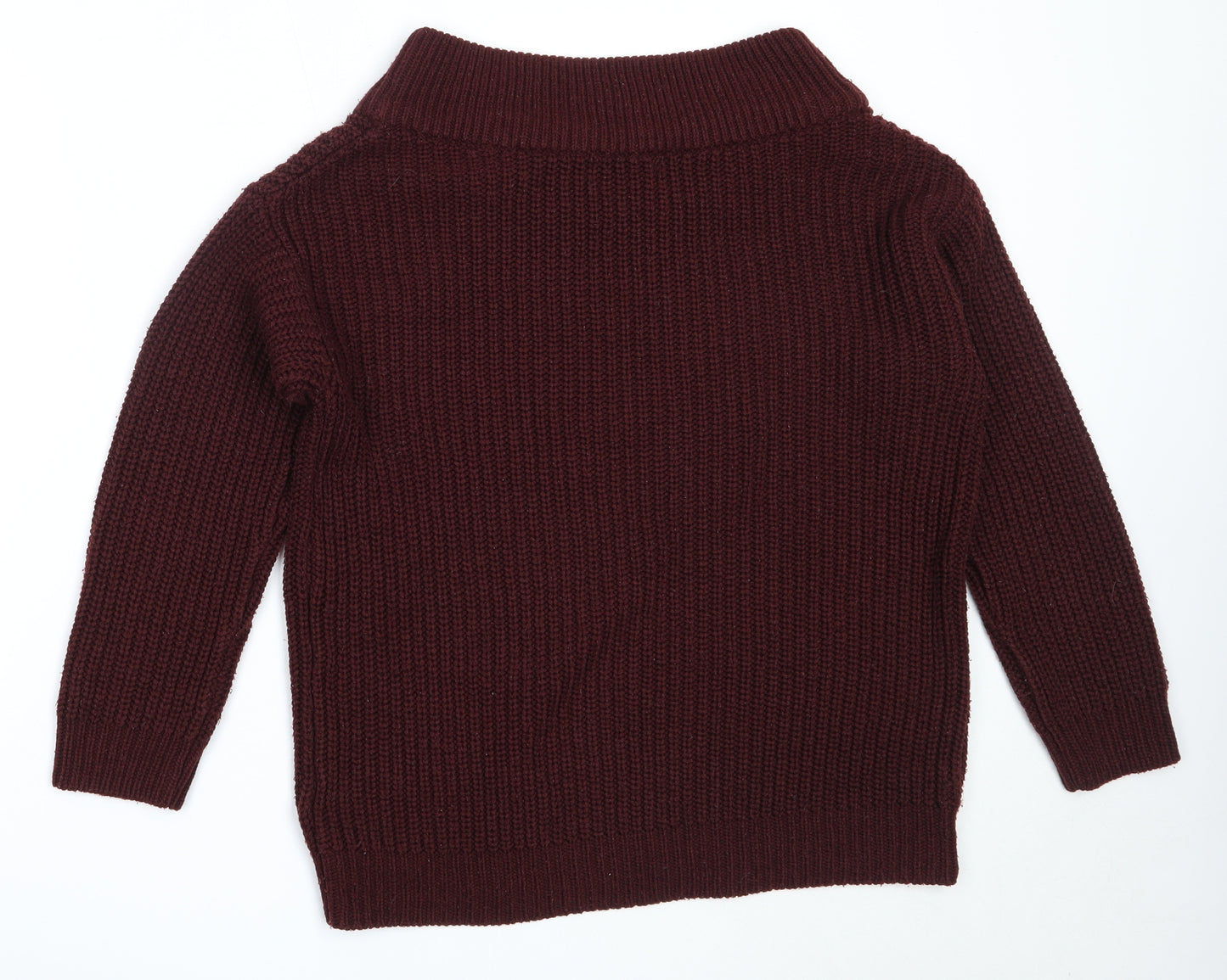 New Look Womens Red Round Neck  Acrylic Pullover Jumper Size S