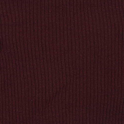 New Look Womens Red Round Neck  Acrylic Pullover Jumper Size S