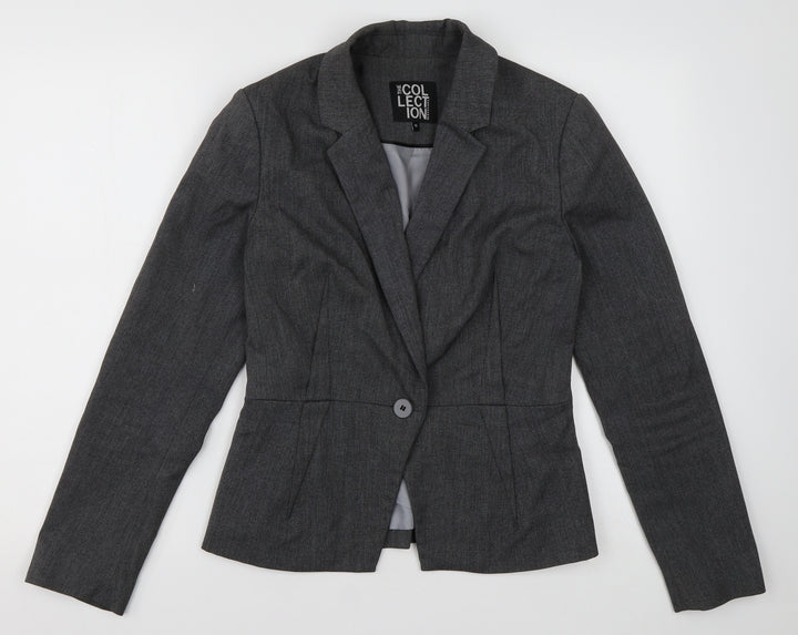 Debenhams Womens Grey Jacket Blazer Size 10 Button
