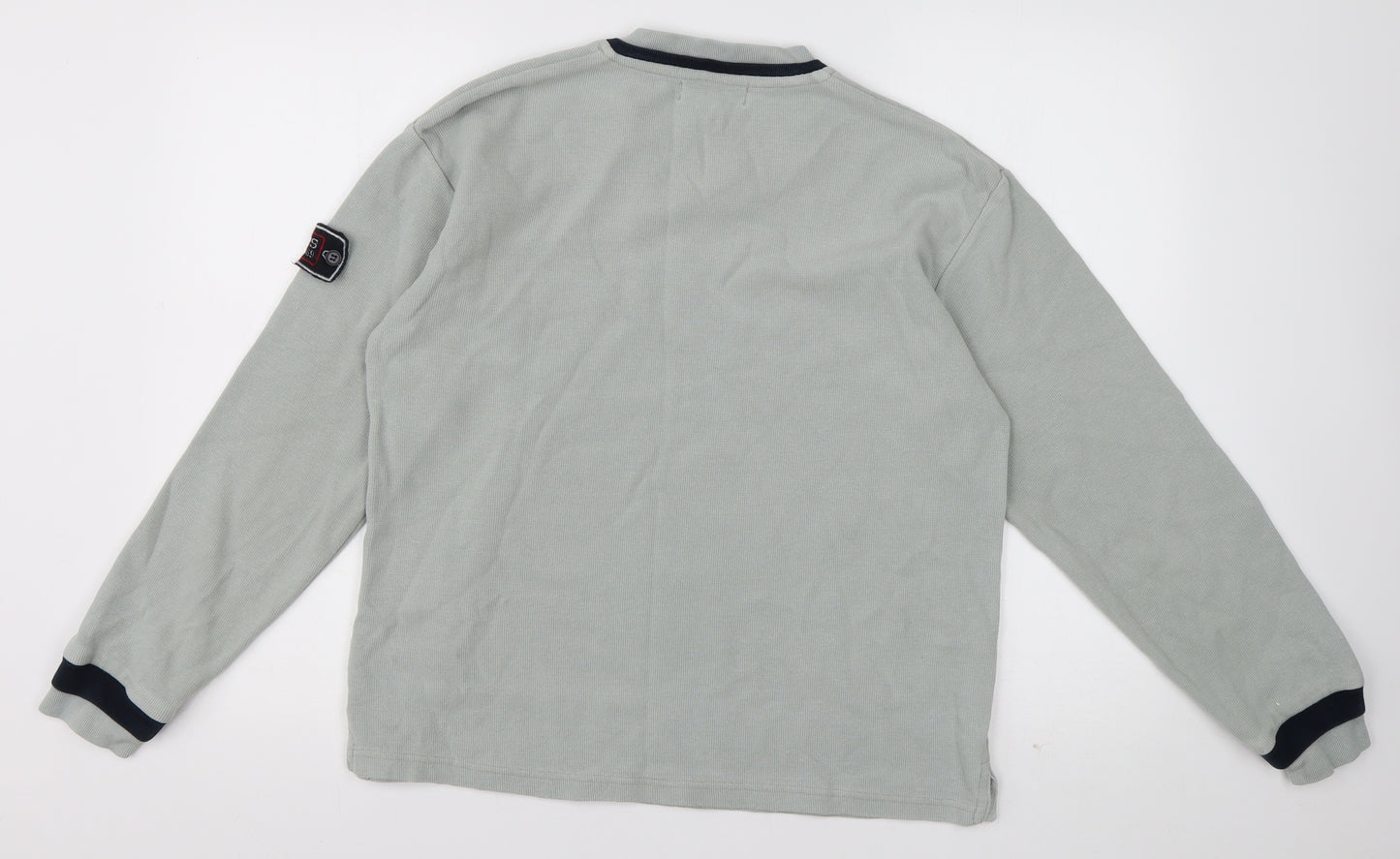 Whispering Smith Mens Green V-Neck  Cotton Pullover Jumper Size L