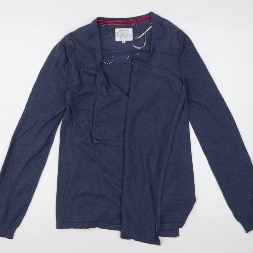 Debenhams Womens Blue V-Neck  Cotton Cardigan Jumper Size 10