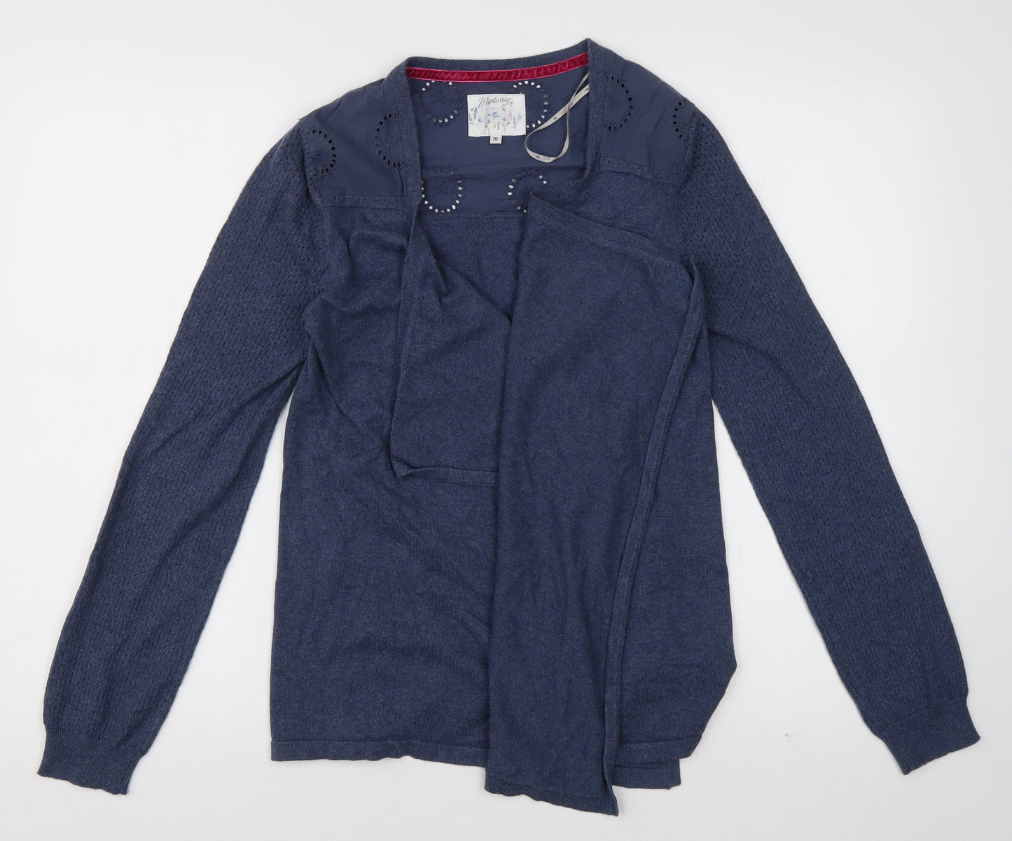 Debenhams Womens Blue V-Neck  Cotton Cardigan Jumper Size 10