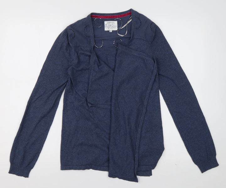 Debenhams Womens Blue V-Neck  Cotton Cardigan Jumper Size 10