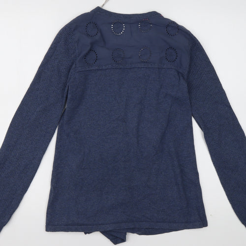 Debenhams Womens Blue V-Neck  Cotton Cardigan Jumper Size 10