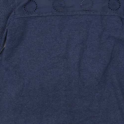Debenhams Womens Blue V-Neck  Cotton Cardigan Jumper Size 10