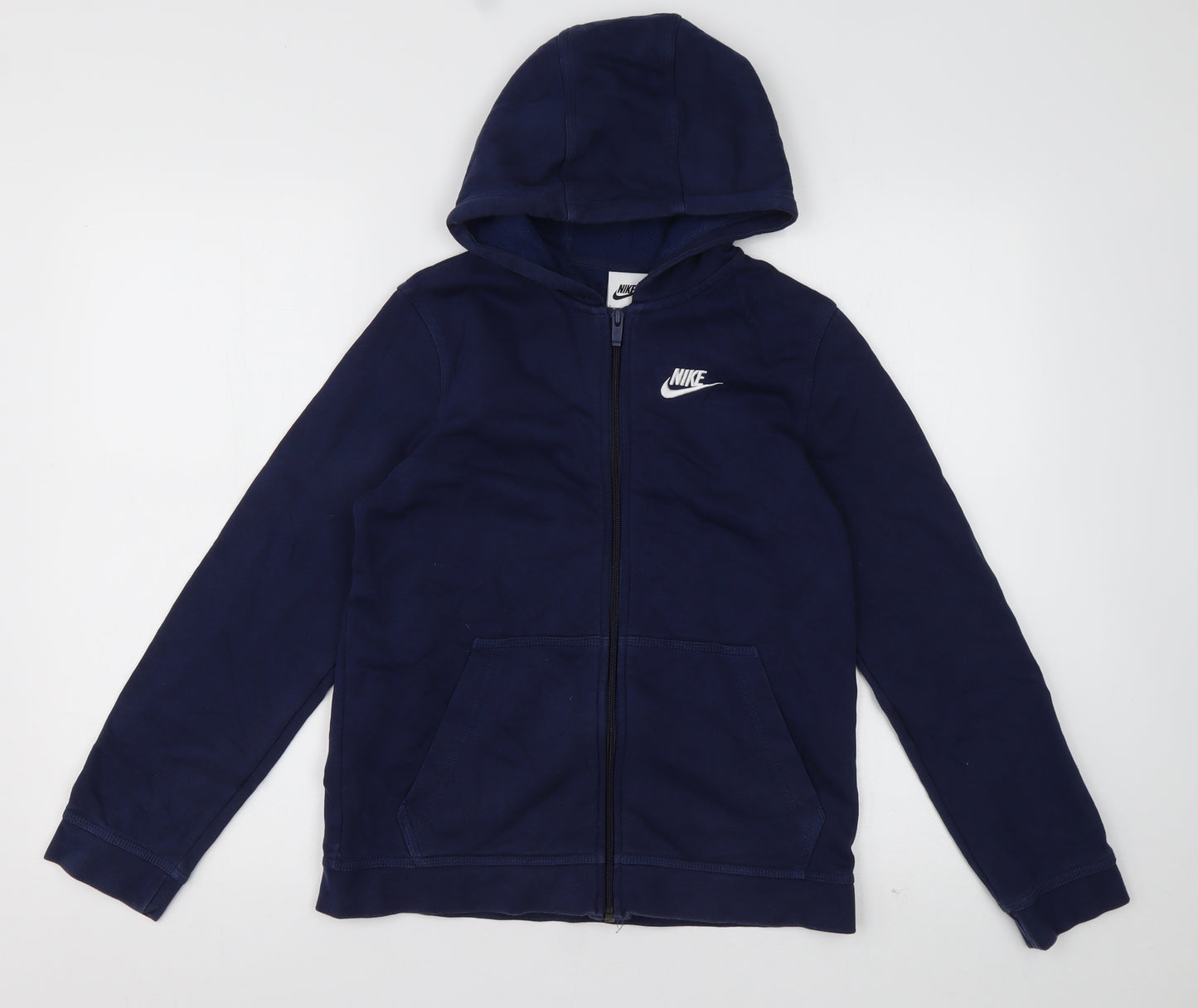Nike Boys Blue  Cotton Full Zip Hoodie Size 11-12 Years  Zip