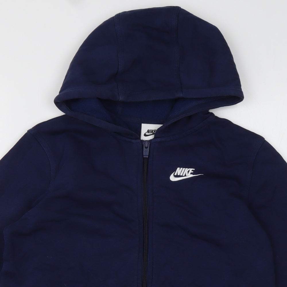 Nike Boys Blue  Cotton Full Zip Hoodie Size 11-12 Years  Zip