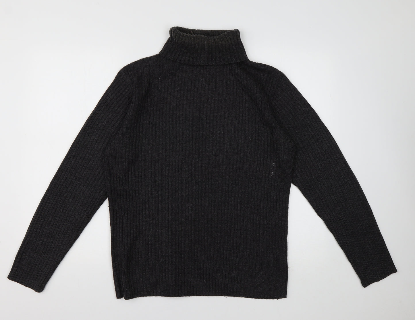 free port Mens Black Striped Acrylic Pullover Sweatshirt Size M