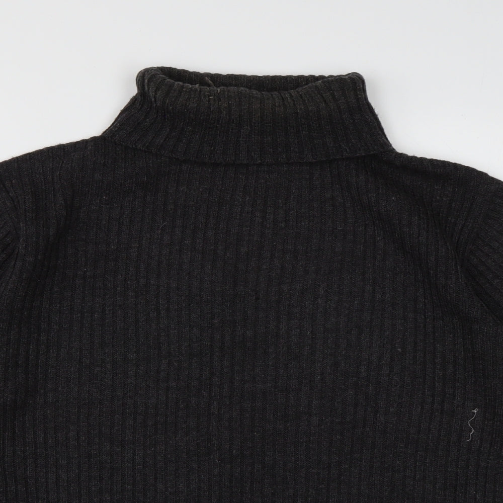 free port Mens Black Striped Acrylic Pullover Sweatshirt Size M