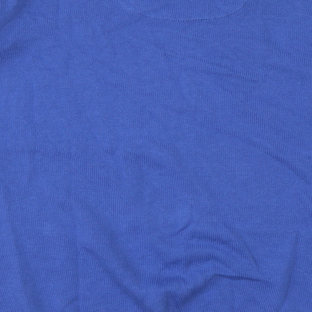 Marks and Spencer Mens Blue V-Neck  Cotton Pullover Jumper Size XL