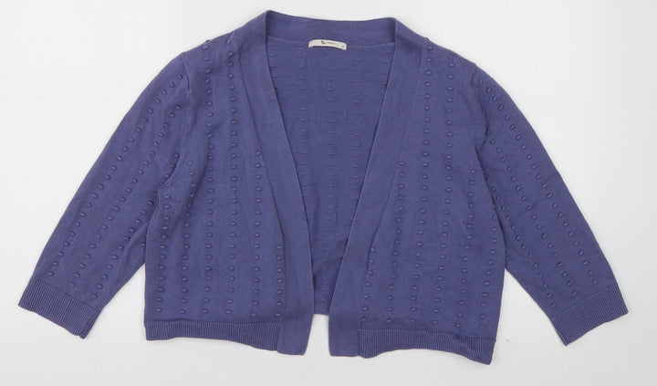 sainsburys Womens Purple V-Neck Polka Dot Cotton Cardigan Jumper Size 12