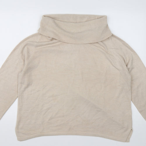 Marks and Spencer Womens White Roll Neck  Acrylic Pullover Jumper Size 18