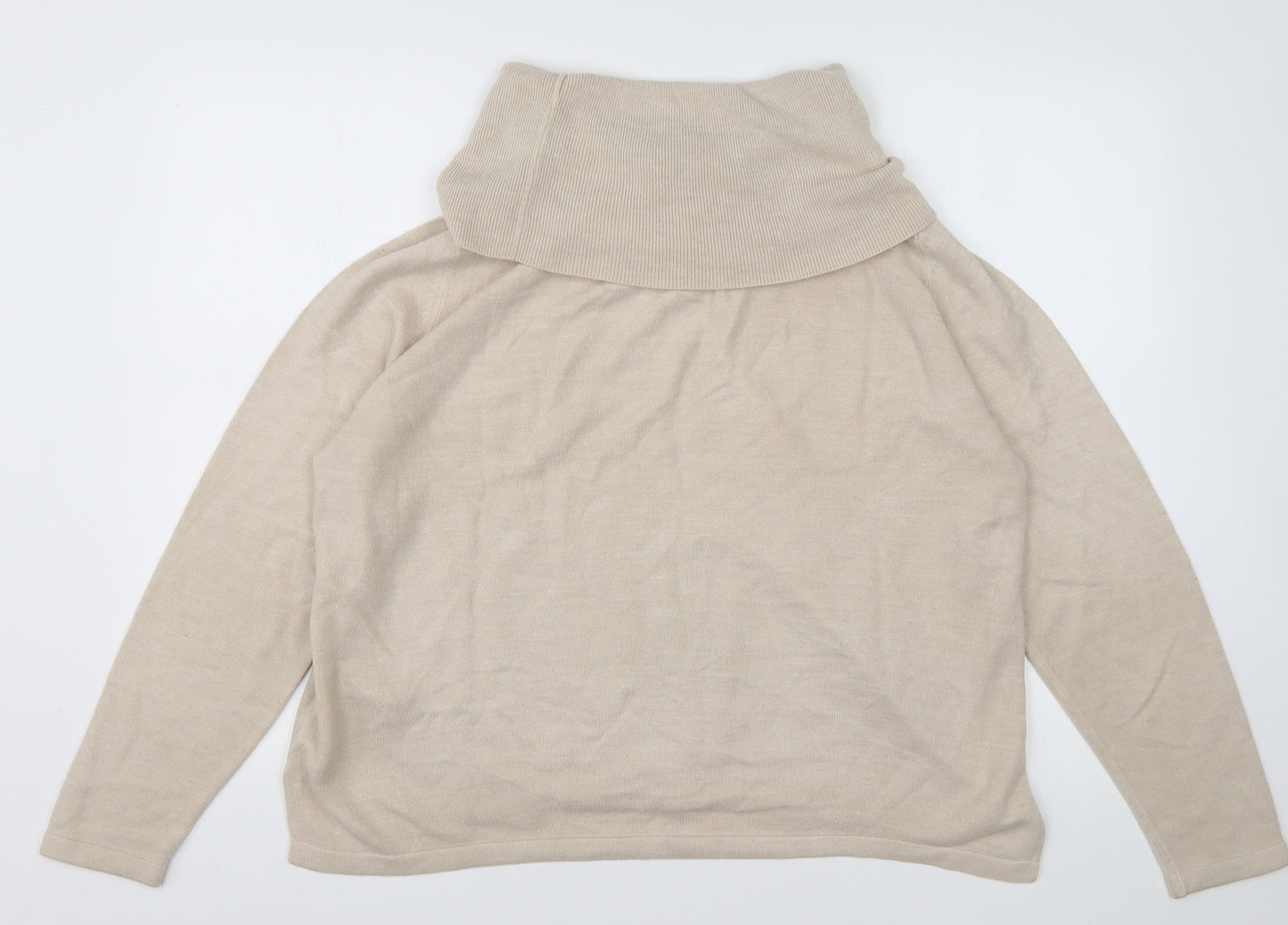 Marks and Spencer Womens White Roll Neck  Acrylic Pullover Jumper Size 18