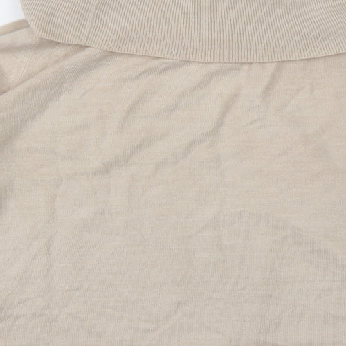 Marks and Spencer Womens White Roll Neck  Acrylic Pullover Jumper Size 18