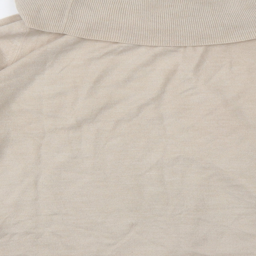 Marks and Spencer Womens White Roll Neck  Acrylic Pullover Jumper Size 18
