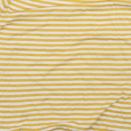 John Smedley Mens Yellow Striped Cotton Pullover Sweatshirt Size XL