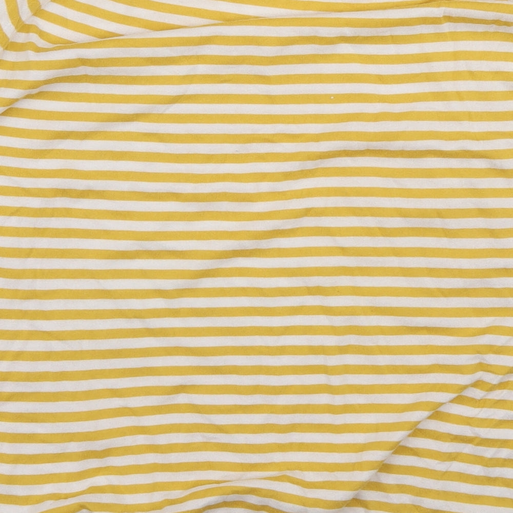 John Smedley Mens Yellow Striped Cotton Pullover Sweatshirt Size XL