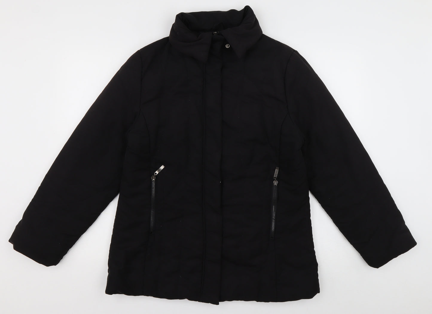 ys collection Womens Black   Overcoat Coat Size 14  Zip