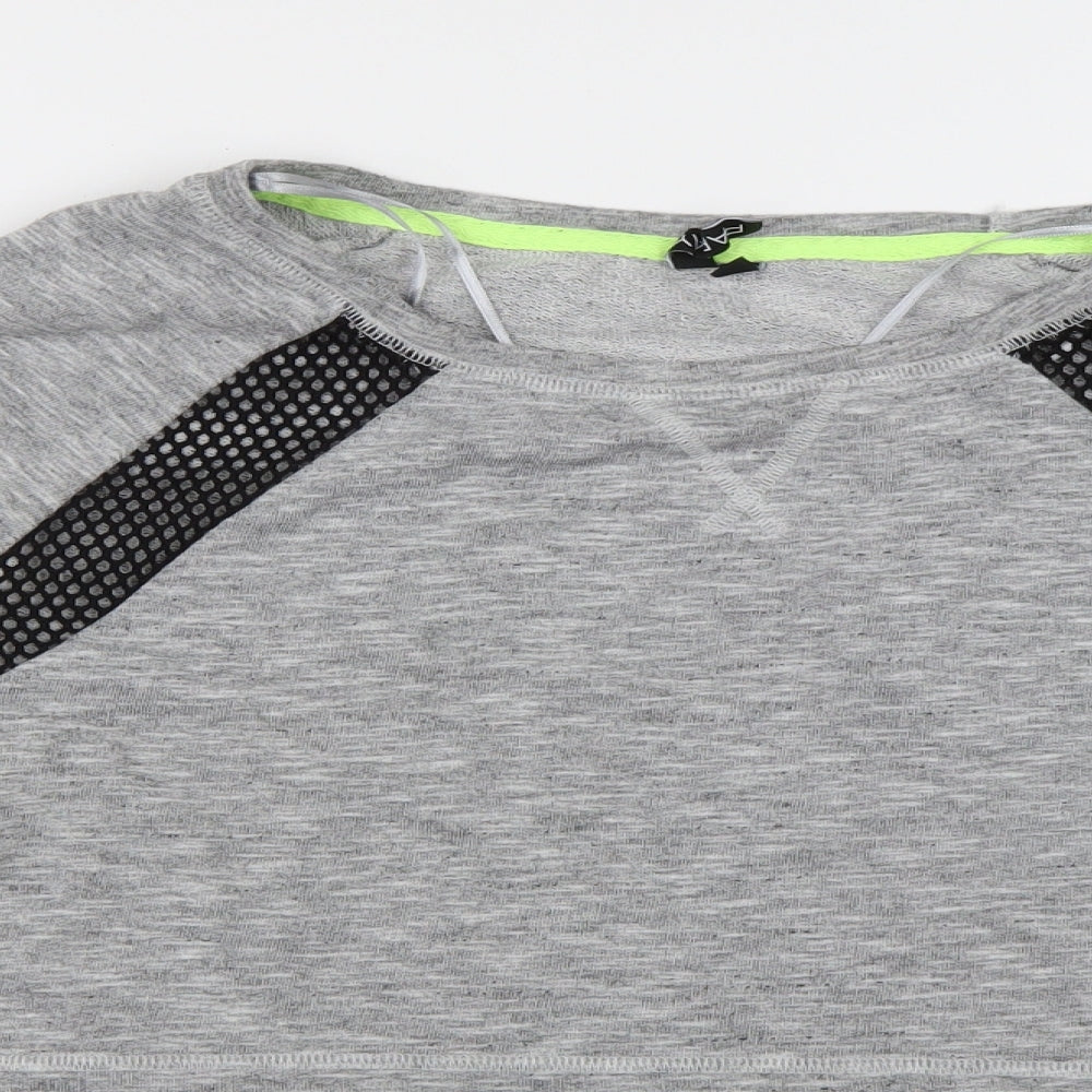 Matalan Womens Grey  Coir Cropped Casual Size S Crew Neck Pullover