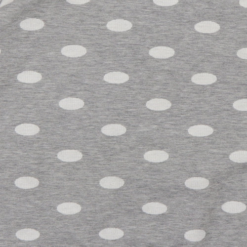 Debenhams Womens Grey Crew Neck Polka Dot Cotton Pullover Jumper Size 14   - owl