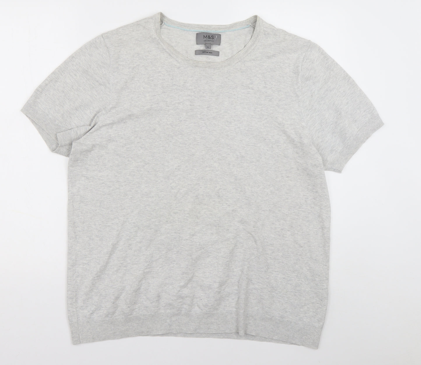 Marks and Spencer Mens Grey  Cotton Pullover Sweatshirt Size L