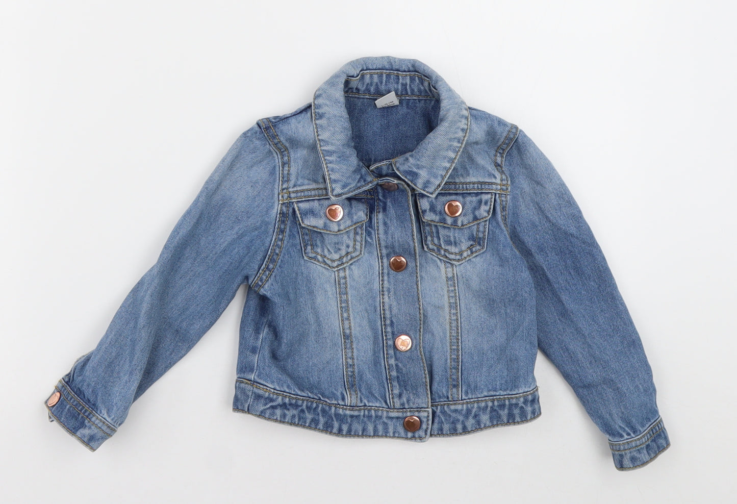 sainsburys Girls Blue   Basic Jacket Jacket Size 12-18 Months   Buckle