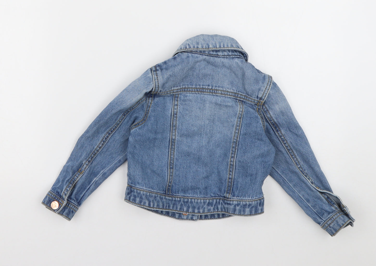 sainsburys Girls Blue   Basic Jacket Jacket Size 12-18 Months   Buckle