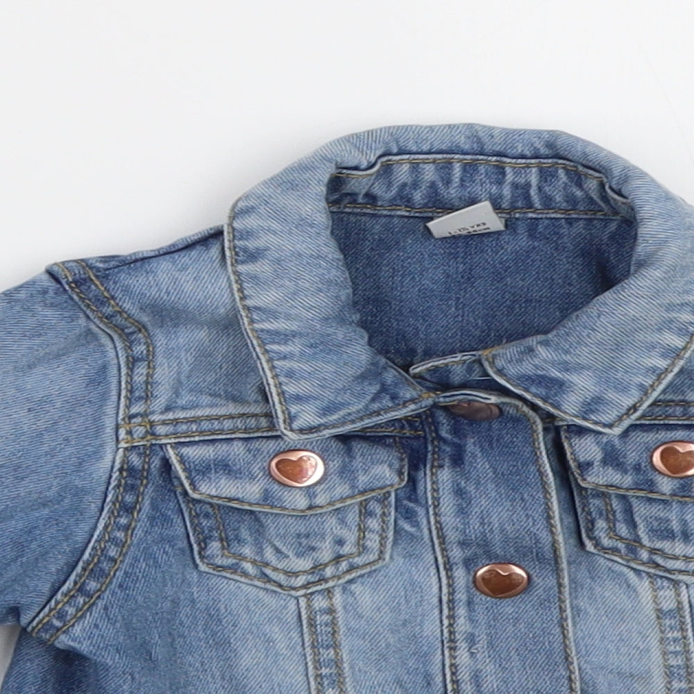 sainsburys Girls Blue   Basic Jacket Jacket Size 12-18 Months   Buckle