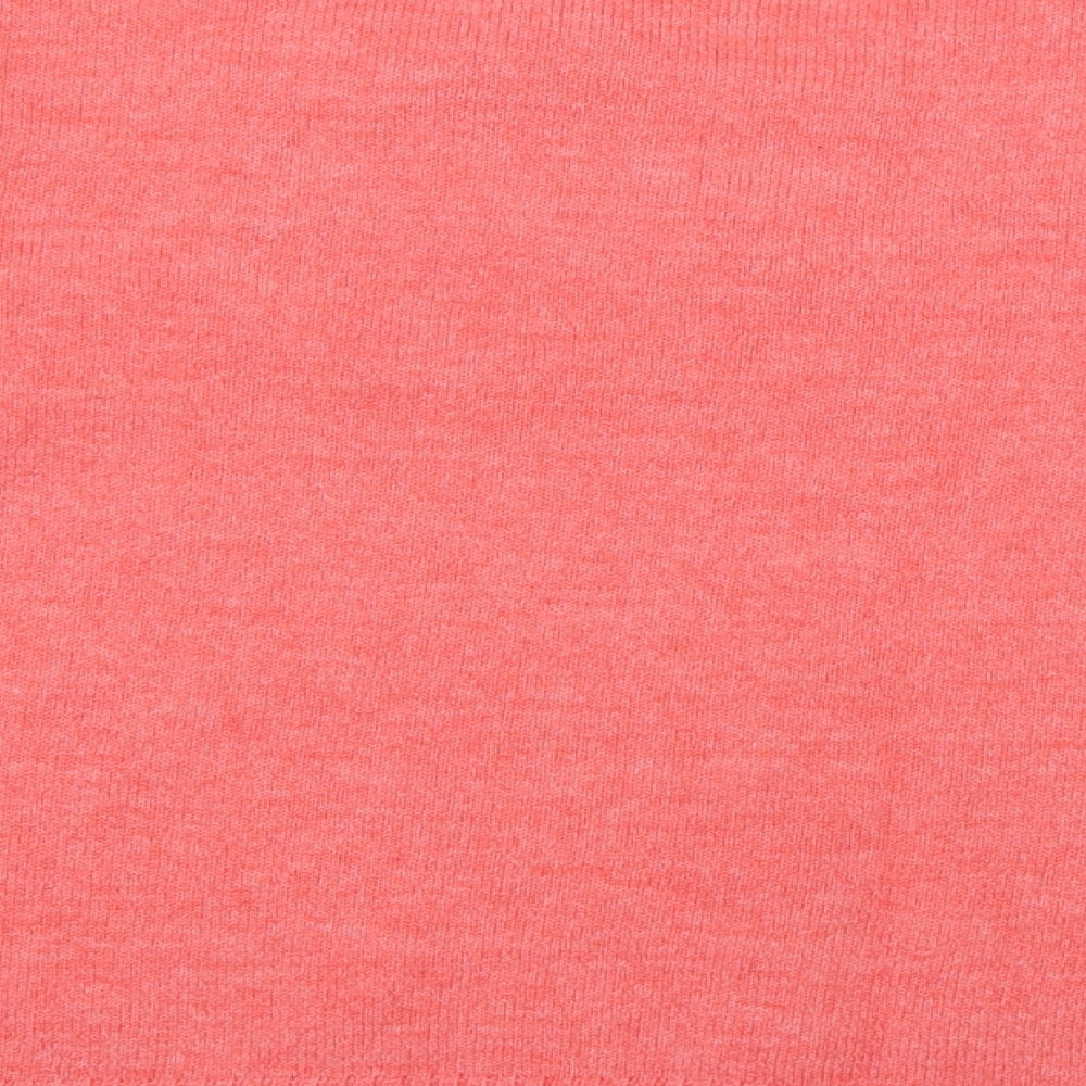 Nutmeg Womens Pink V-Neck  Acrylic Pullover Jumper Size 14