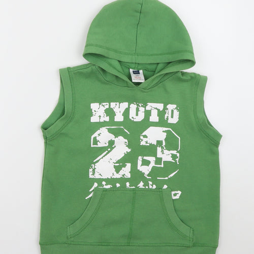 M&Co Boys Green  Polyester Pullover Hoodie Size 7-8 Years  Pullover