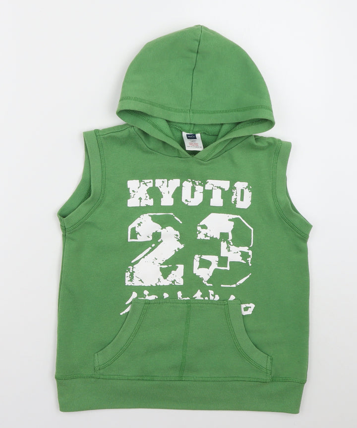 M&Co Boys Green  Polyester Pullover Hoodie Size 7-8 Years  Pullover