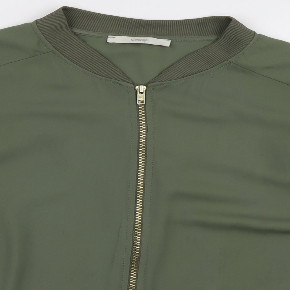 George Womens Green V-Neck  Polyester Cape Jumper Size 20