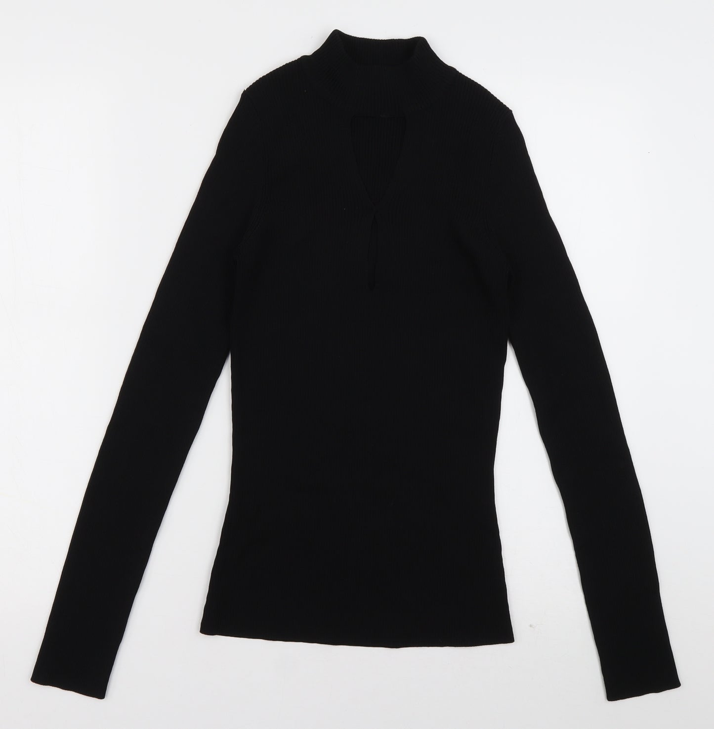 River Island Womens Black  Viscose Pullover Sweatshirt Size 10  Pullover