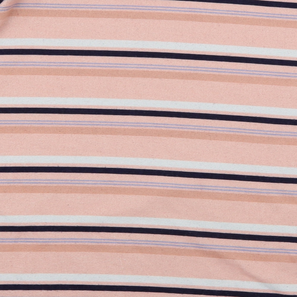 Nutmeg Womens Pink Striped Polyester Pullover Sweatshirt Size 14  Pullover