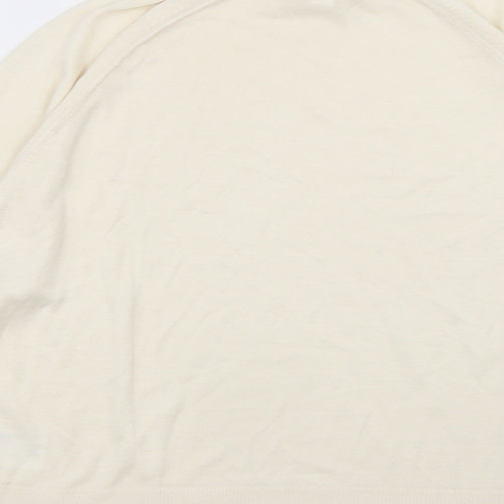 H&M Womens White  Acrylic Pullover Sweatshirt Size L  Pullover