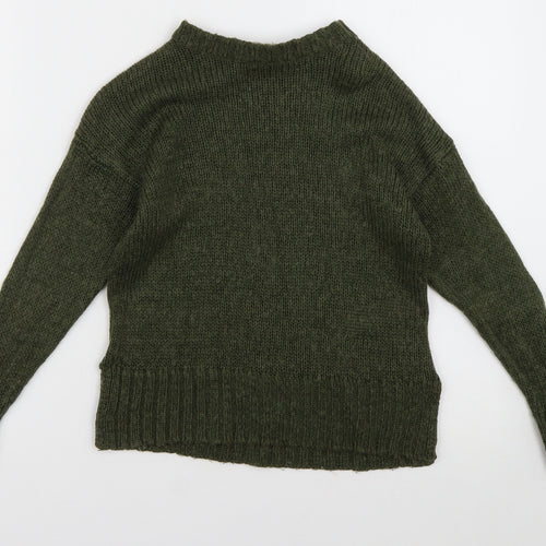 New Look Girls Green Crew Neck  Acrylic Pullover Jumper Size 9 Years  Pullover