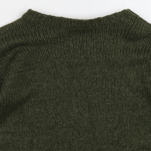 New Look Girls Green Crew Neck  Acrylic Pullover Jumper Size 9 Years  Pullover