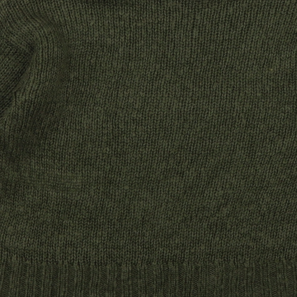 New Look Girls Green Crew Neck  Acrylic Pullover Jumper Size 9 Years  Pullover