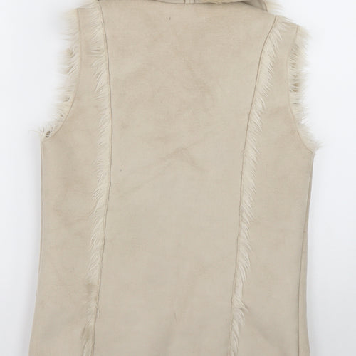 Primark Womens Beige   Gilet Jacket Size 10  Tie