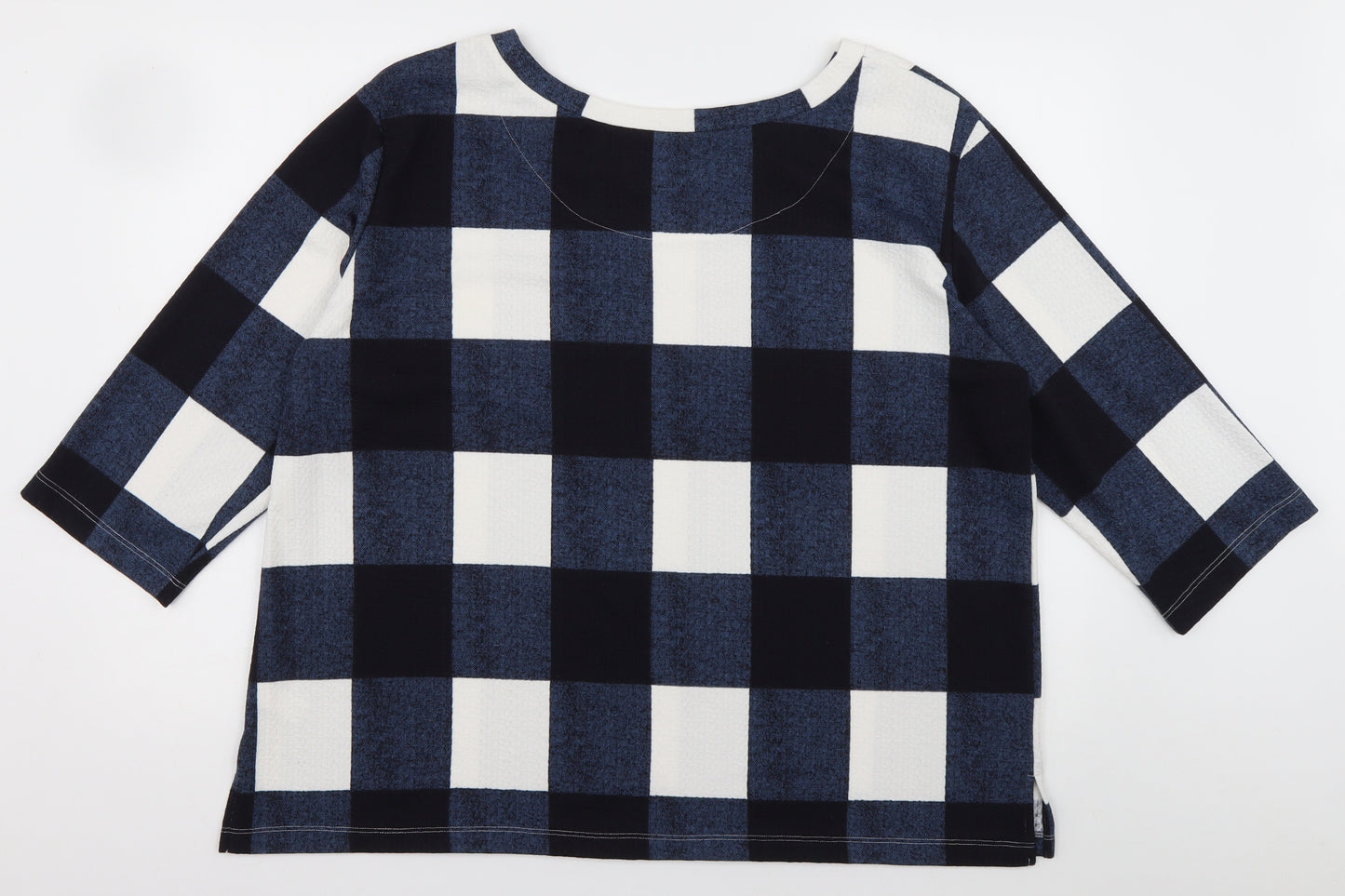 George Womens Blue Check Polyester Pullover Sweatshirt Size 20  Pullover