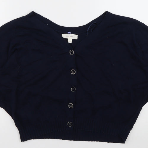 Marks and Spencer Womens Blue V-Neck  Lyocell Cardigan Jumper Size L