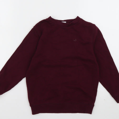 sainsburys Boys Red Crew Neck  Cotton Pullover Jumper Size 4 Years  Pullover