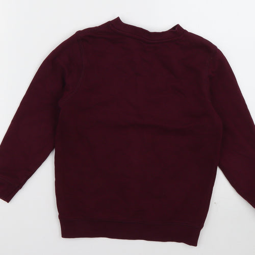 sainsburys Boys Red Crew Neck  Cotton Pullover Jumper Size 4 Years  Pullover