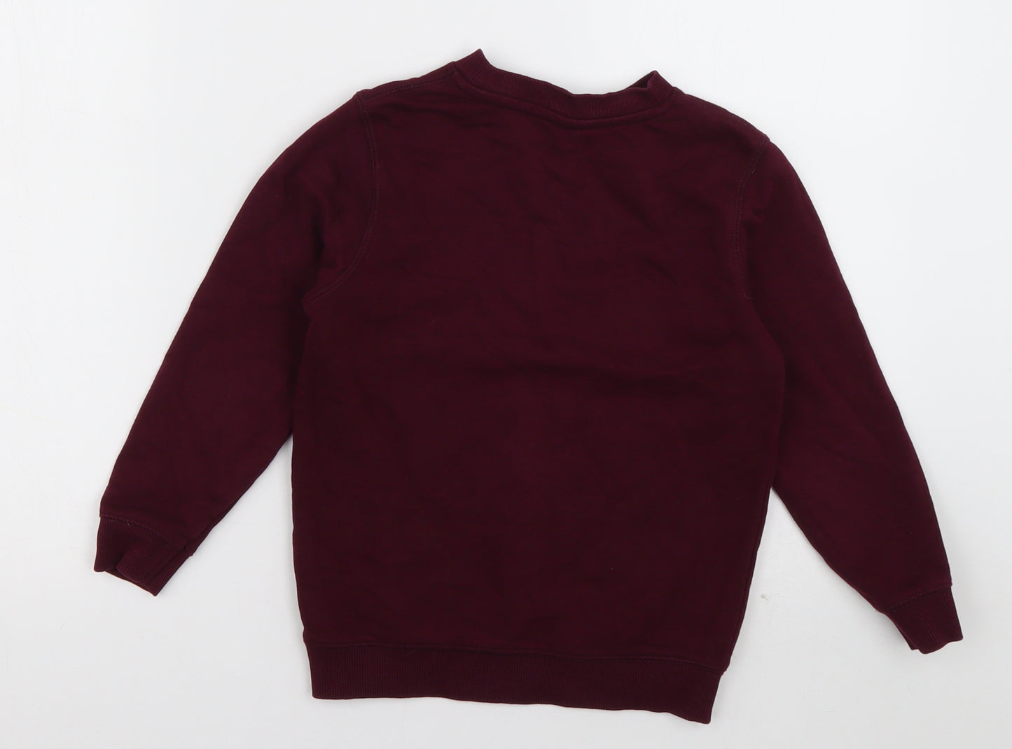 sainsburys Boys Red Crew Neck  Cotton Pullover Jumper Size 4 Years  Pullover